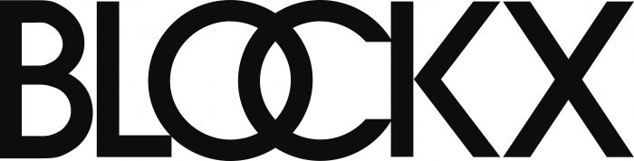 Blockx-Logo. Schwarze Schrift auf weißem Hintergrund. Marke von Clairefontaine.