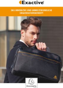 Cover der Broschüre Exactive Taschen und Rucksäcke und Ablageprodukte von Exacompta.