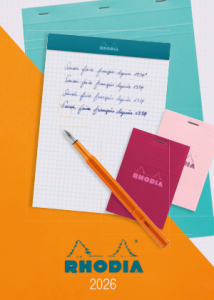 Cover des Katalogs Rhodia 2026 von Clairefontaine.
