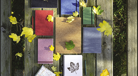 Bild mit farbigen Notizbüchern und Blöcken der Serie Nomaddict von Clairefontaine.