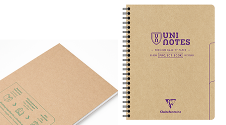 Bild mit Spiralbuch Uninotes mit kraftbraunem Einband von Clairefontaine.