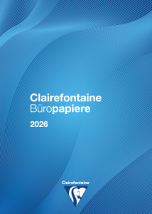 Cover des Katalogs 2026 für Drucker- und Büropapier von Clairefontaine.